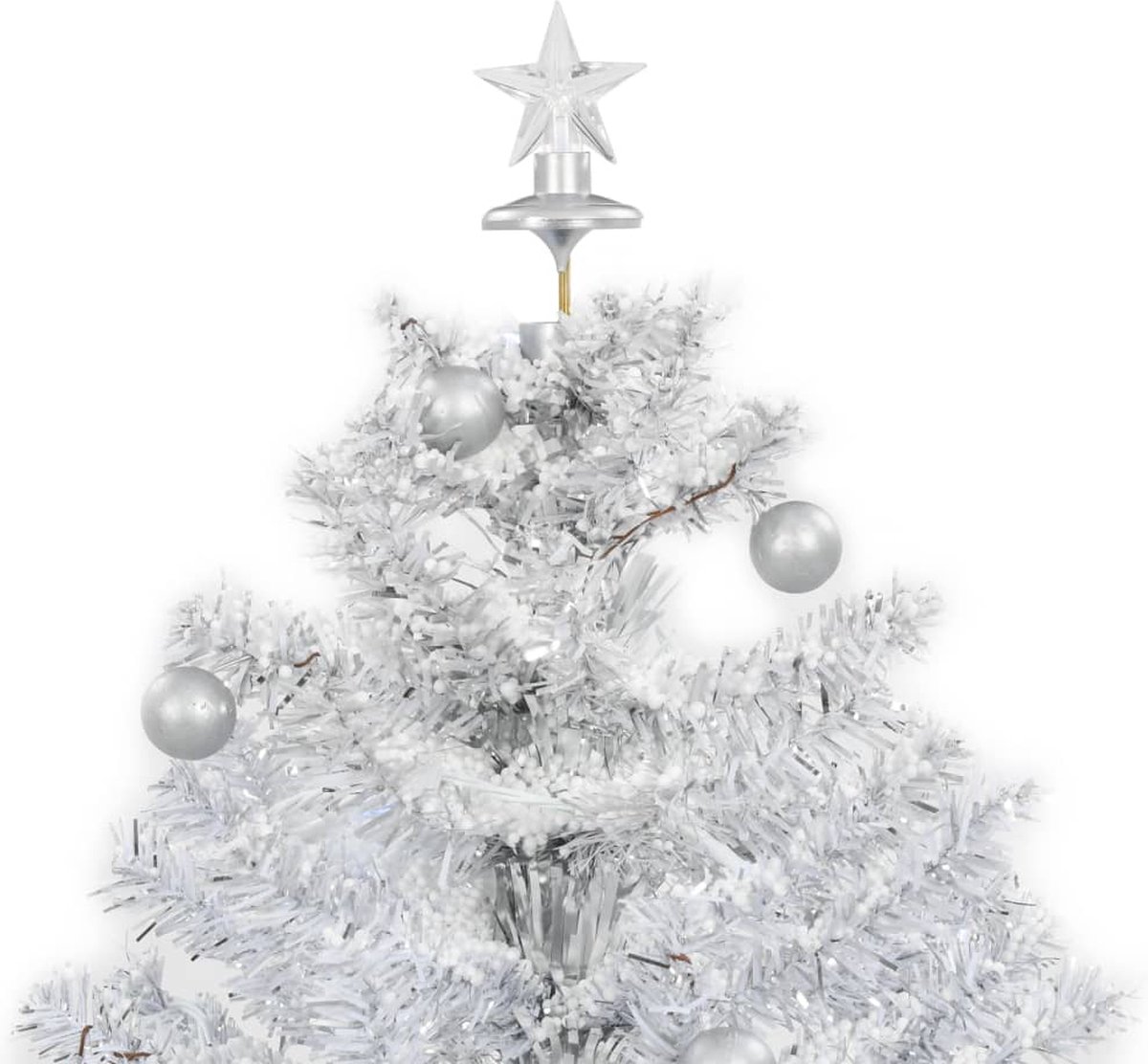 The Living Store Kerstboom sneeuwend wit 75 cm paraplubasis