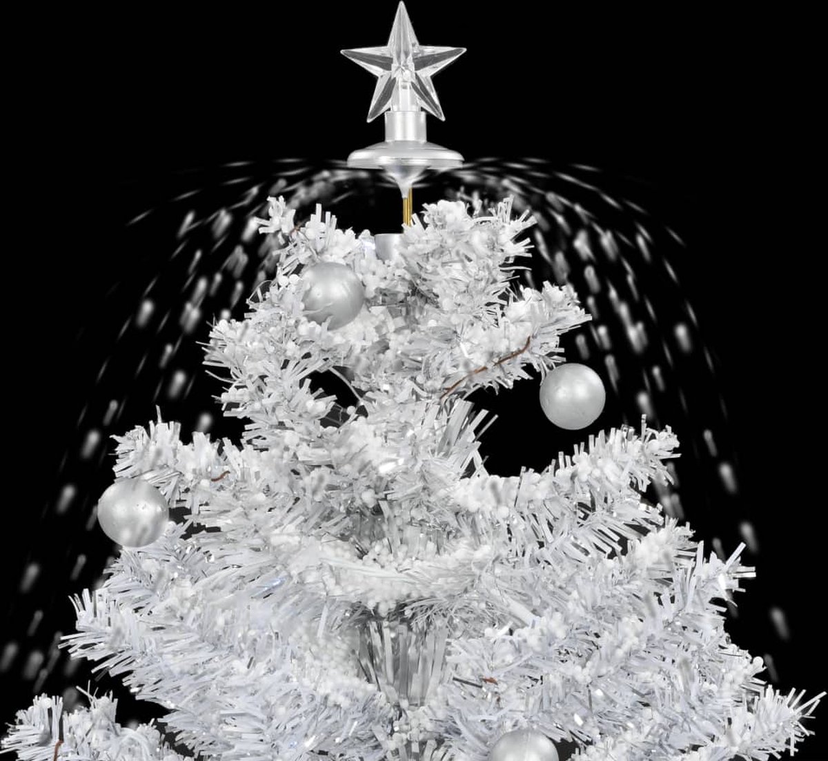 The Living Store Kerstboom sneeuwend wit 75 cm paraplubasis