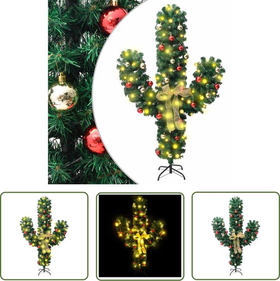 The Living Store Kerstcactus 210 cm met LED en standaard