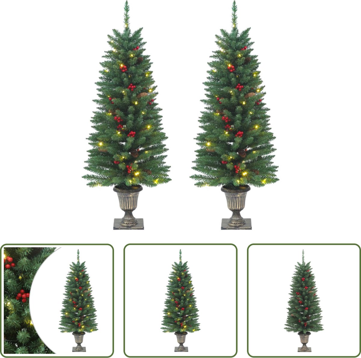 The Living Store Kunstkerstboom 120 cm Groen 2 stuks