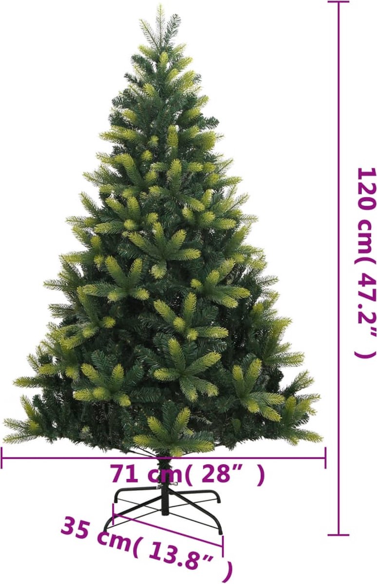 The Living Store Kunstkerstboom 120 cm met standaard