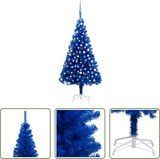 The Living Store Kunstkerstboom 120 cm PVC Blauw