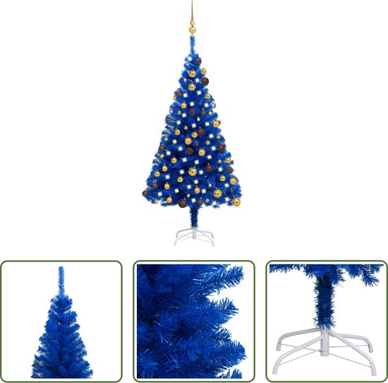 The Living Store Kunstkerstboom 120 cm PVC Blauw