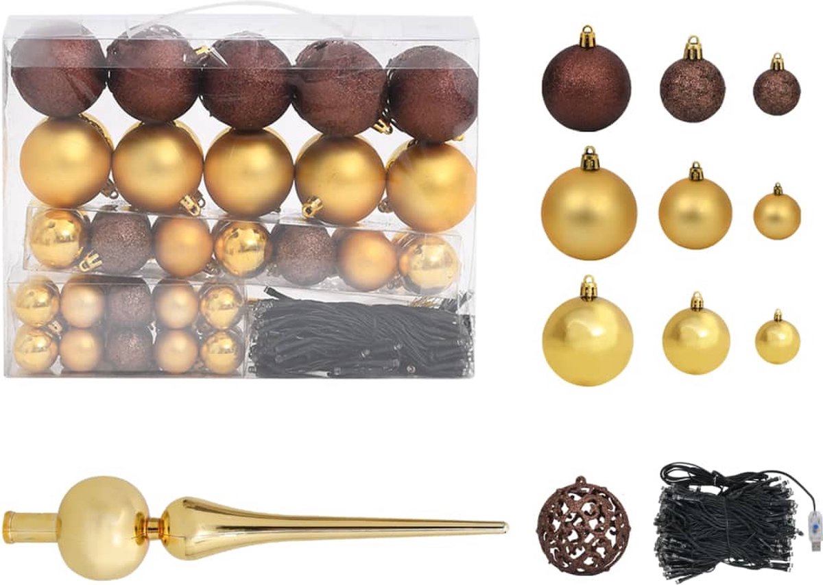 The Living Store Kunstkerstboom 120 cm wit met verlichting en kerstballen