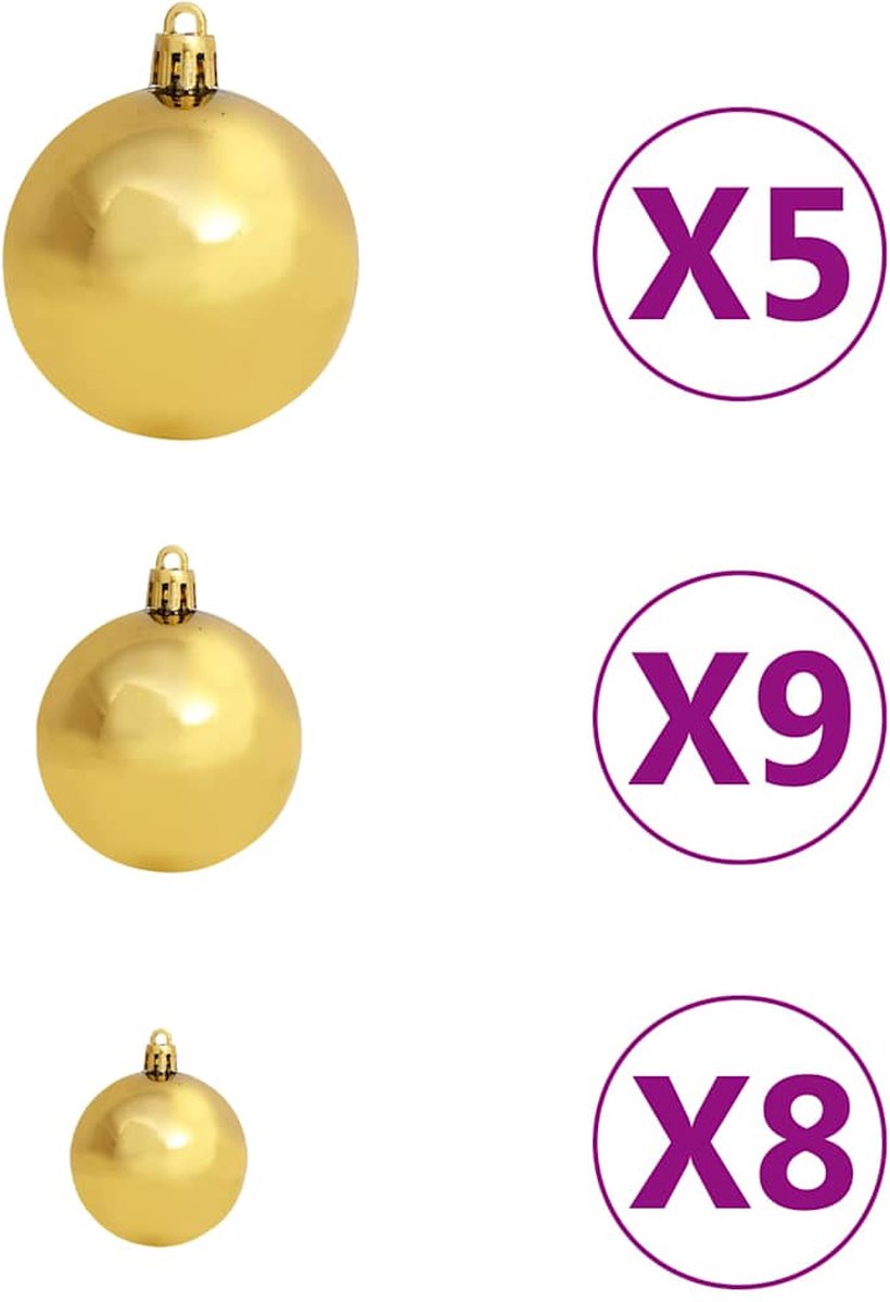 The Living Store Kunstkerstboom 120 cm wit met verlichting en kerstballen