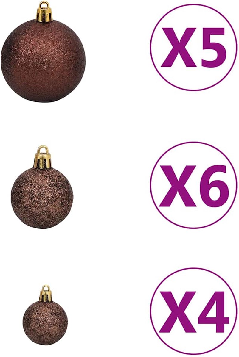 The Living Store Kunstkerstboom 120 cm wit met verlichting en kerstballen