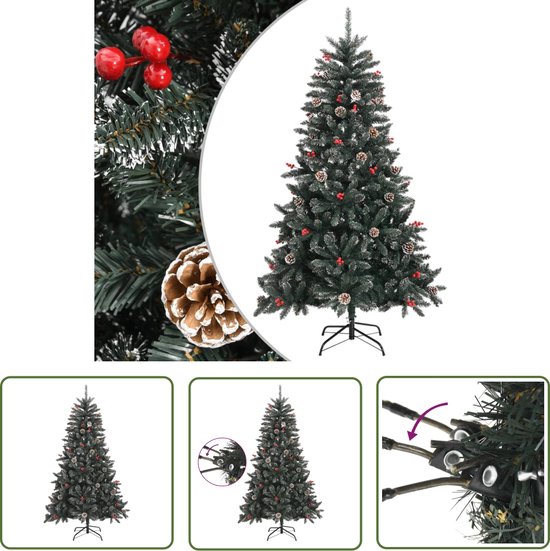 The Living Store Kunstkerstboom 150 cm PVC groen