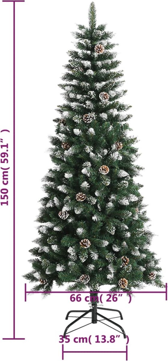 The Living Store Kunstkerstboom 150 cm PVC groen