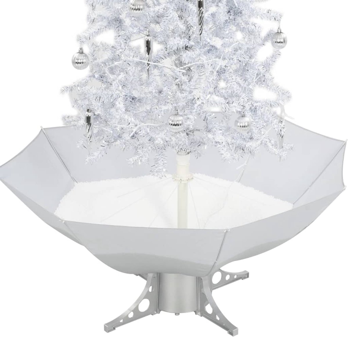 The Living Store Kunstkerstboom 170 cm wit met paraplubasis
