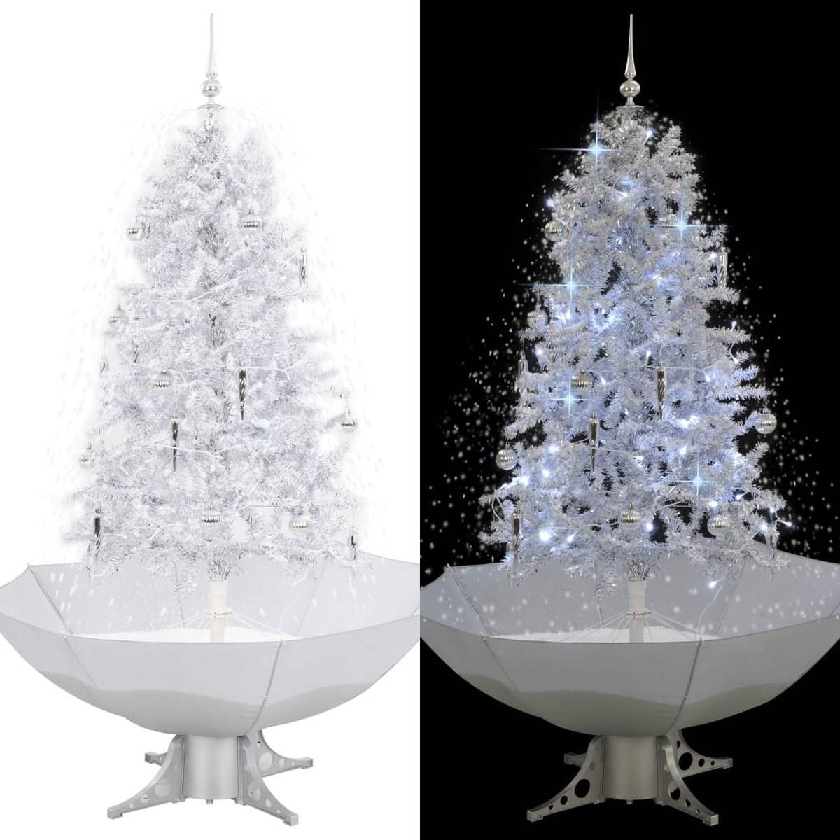 The Living Store Kunstkerstboom 170 cm wit met paraplubasis