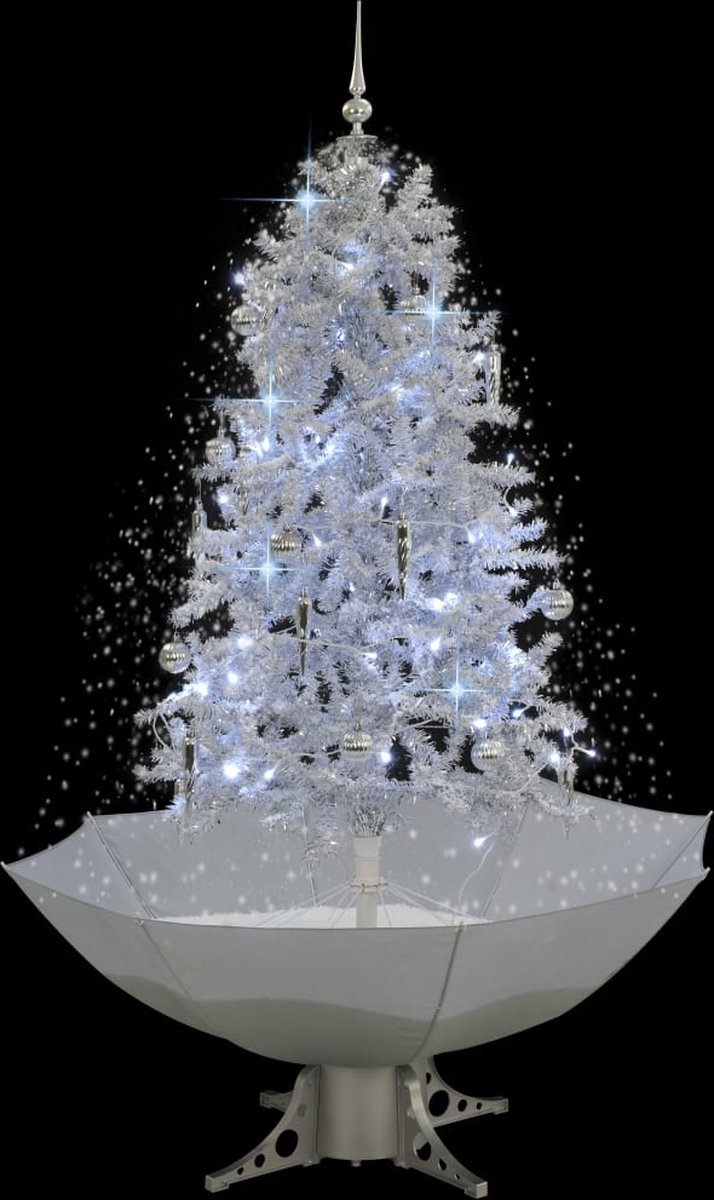The Living Store Kunstkerstboom 170 cm wit met paraplubasis