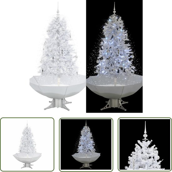 The Living Store Kunstkerstboom 170 cm wit met paraplubasis