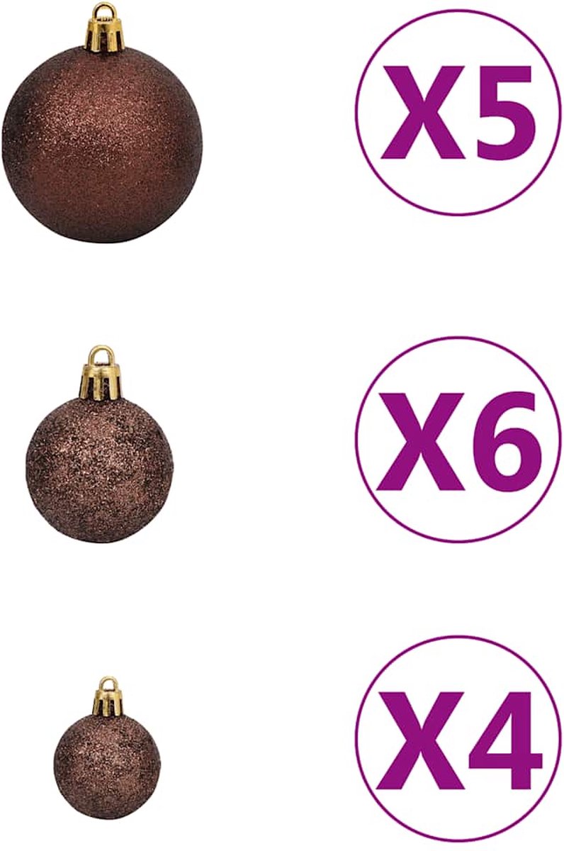 The Living Store Kunstkerstboom 180 cm 546 takken met verlichting en kerstballen