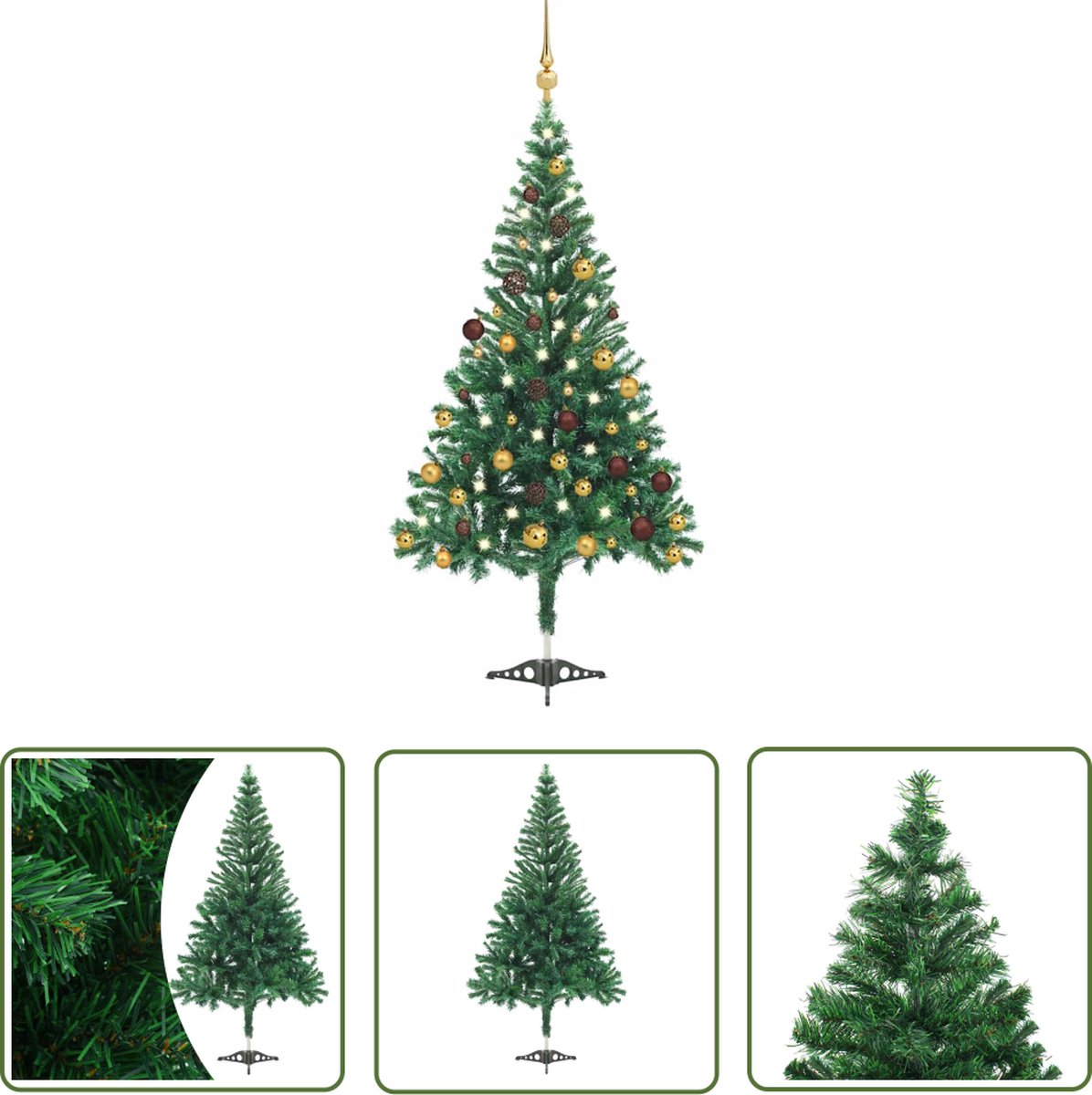 The Living Store Kunstkerstboom 180 cm 546 takken met verlichting en kerstballen