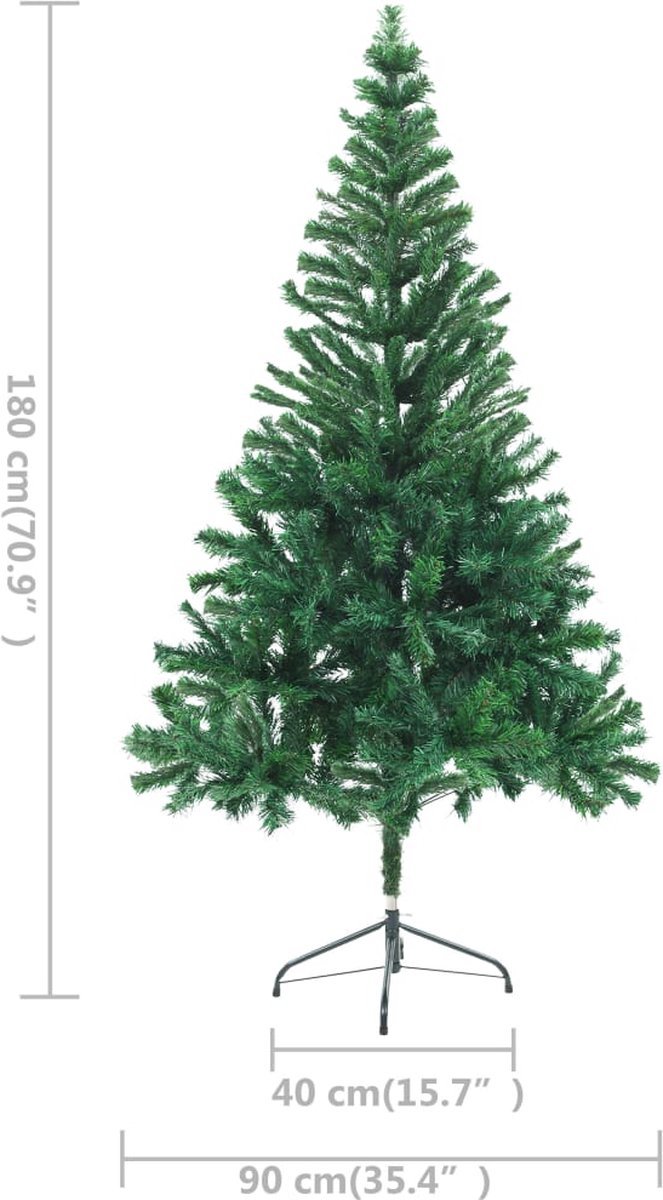 The Living Store Kunstkerstboom 180 cm 546 takken met verlichting en kerstballen