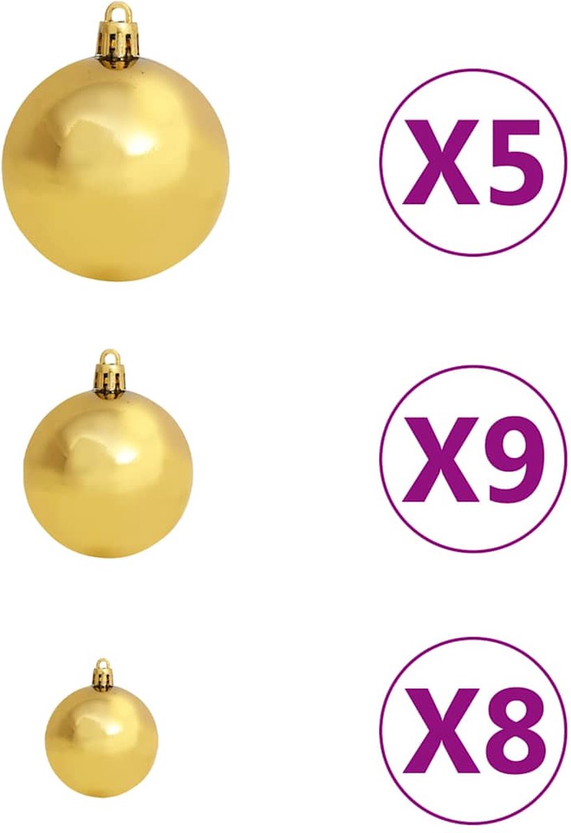 The Living Store Kunstkerstboom 180 cm 546 takken met verlichting en kerstballen