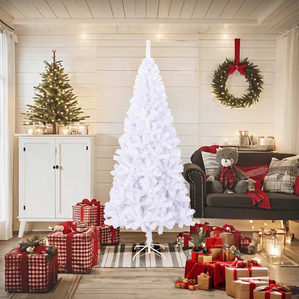 The Living Store Kunstkerstboom 180 cm PVC wit