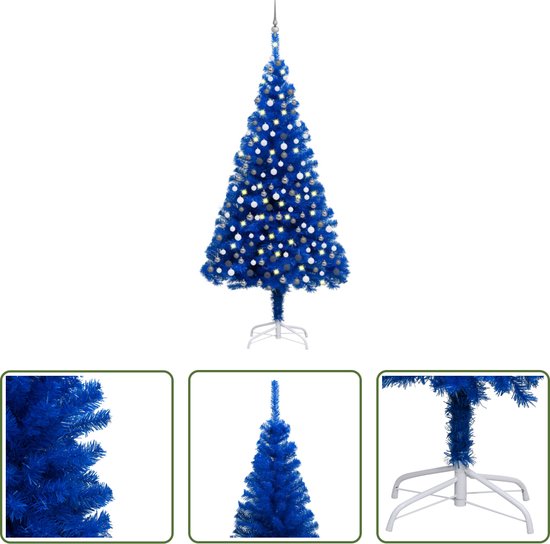 The Living Store Kunstkerstboom 210 cm PVC blauw