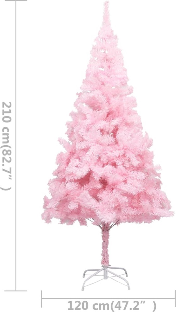 The Living Store Kunstkerstboom 210 cm PVC Roze