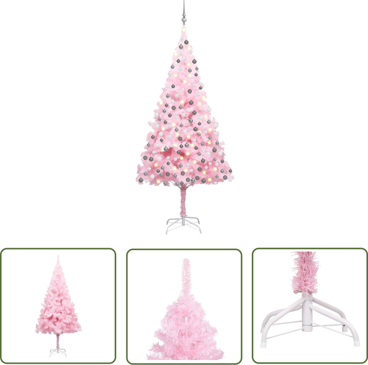 The Living Store Kunstkerstboom 210 cm PVC Roze