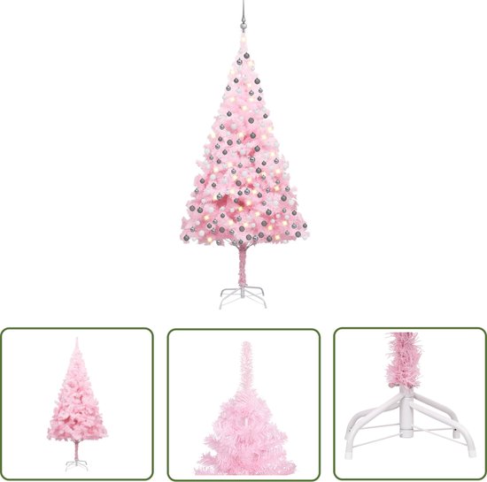 The Living Store Kunstkerstboom 210 cm PVC Roze