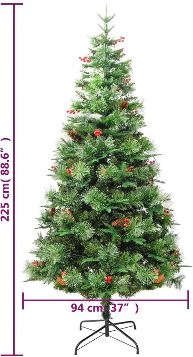 The Living Store Kunstkerstboom 225 cm PVC & PE groen