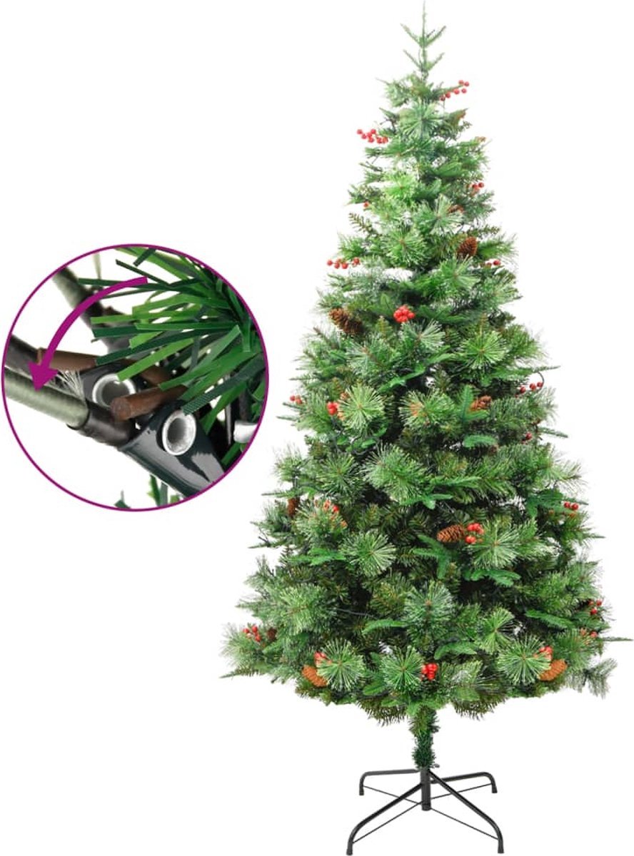 The Living Store Kunstkerstboom 225 cm PVC & PE groen