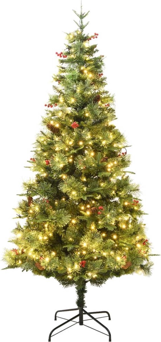 The Living Store Kunstkerstboom 225 cm PVC & PE groen