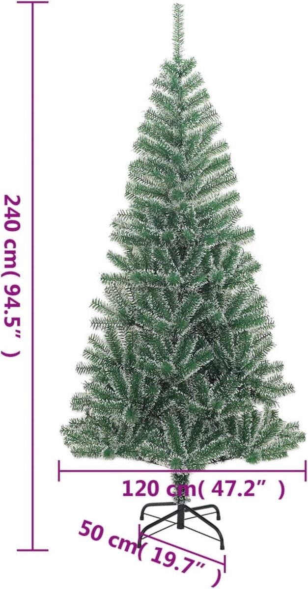 The Living Store Kunstkerstboom 240 cm Groen/Wit PET