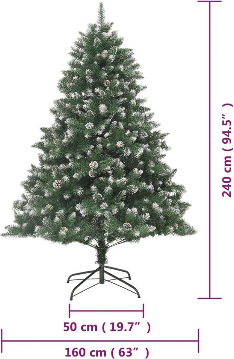 The Living Store Kunstkerstboom 240 cm PVC met standaard
