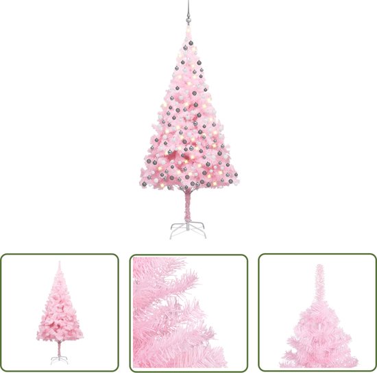 The Living Store Kunstkerstboom 240 cm PVC Roze