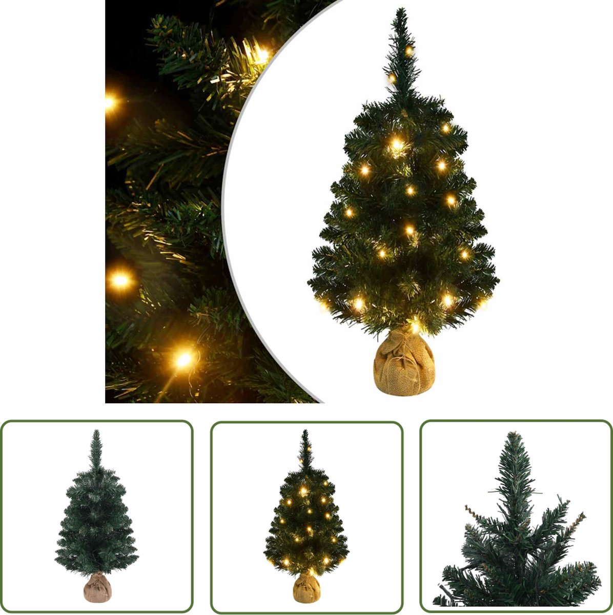 The Living Store Kunstkerstboom 90 cm PVC groen