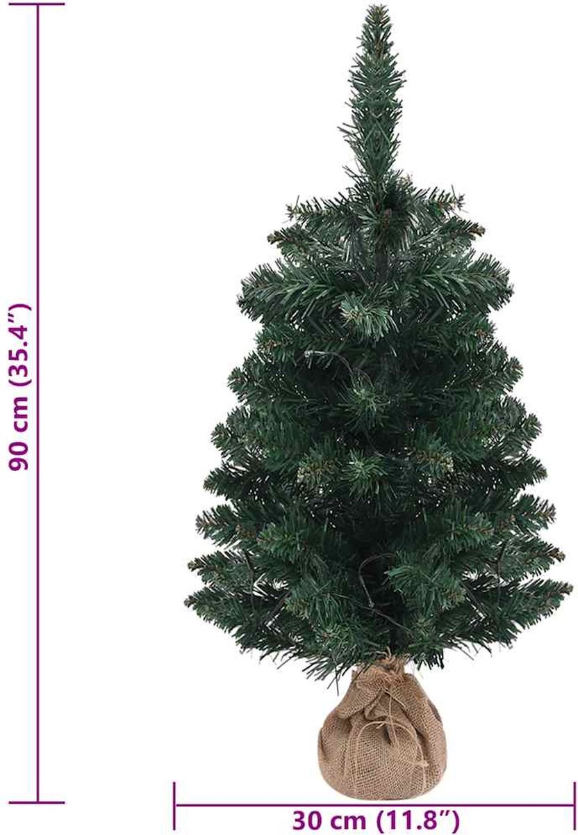 The Living Store Kunstkerstboom 90 cm PVC groen