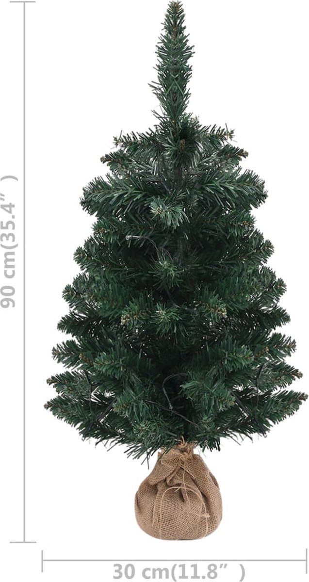 The Living Store Kunstkerstboom 90 cm PVC groen