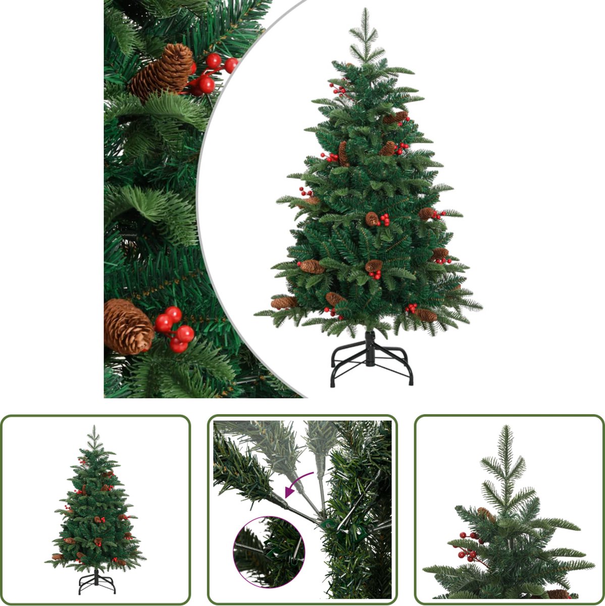 The Living Store Kunstkerstboom Dennenappels 150 cm