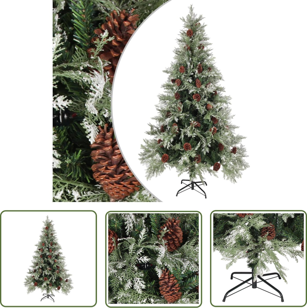 The Living Store Kunstkerstboom Dennenappels 195 cm Groen Wit