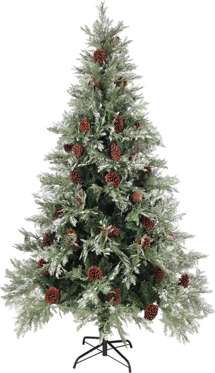 The Living Store Kunstkerstboom Dennenappels 195 cm Groen Wit