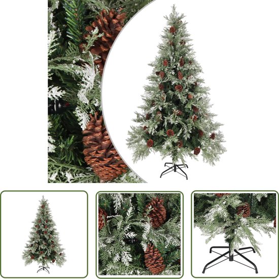 The Living Store Kunstkerstboom Dennenappels 195 cm Groen Wit