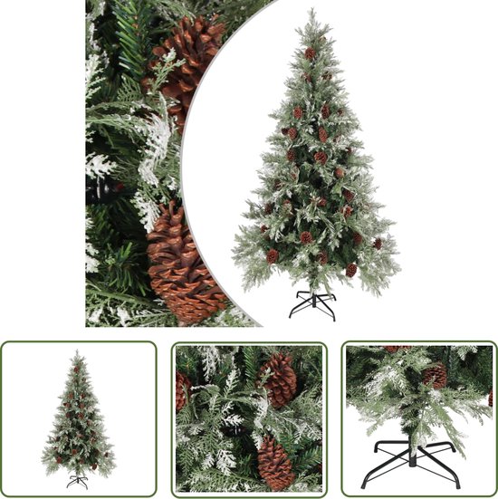 The Living Store Kunstkerstboom Dennenappels 225 cm PVC en PE