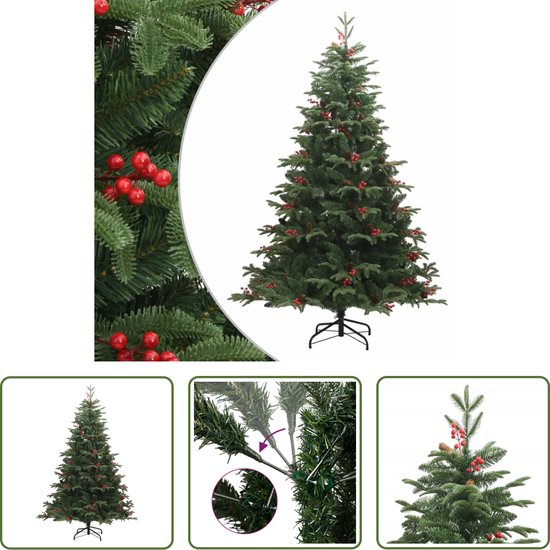 The Living Store Kunstkerstboom Dennenappels en Bessen 210 cm