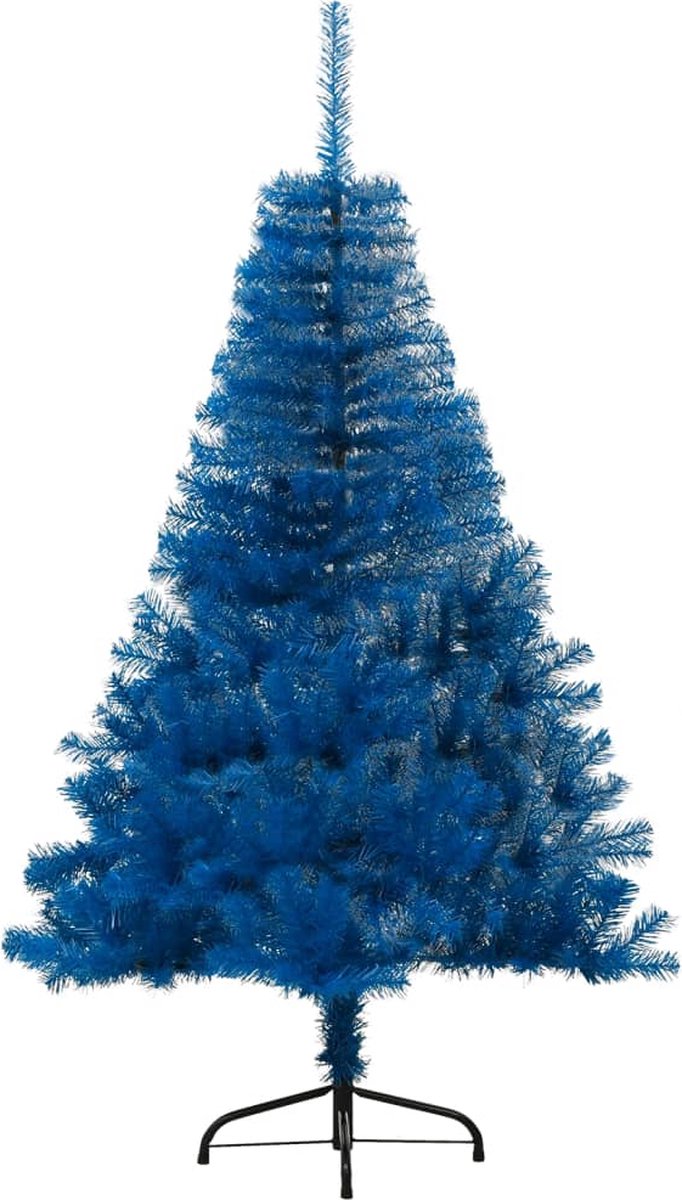 The Living Store Kunstkerstboom Half 120 cm PVC Blauw
