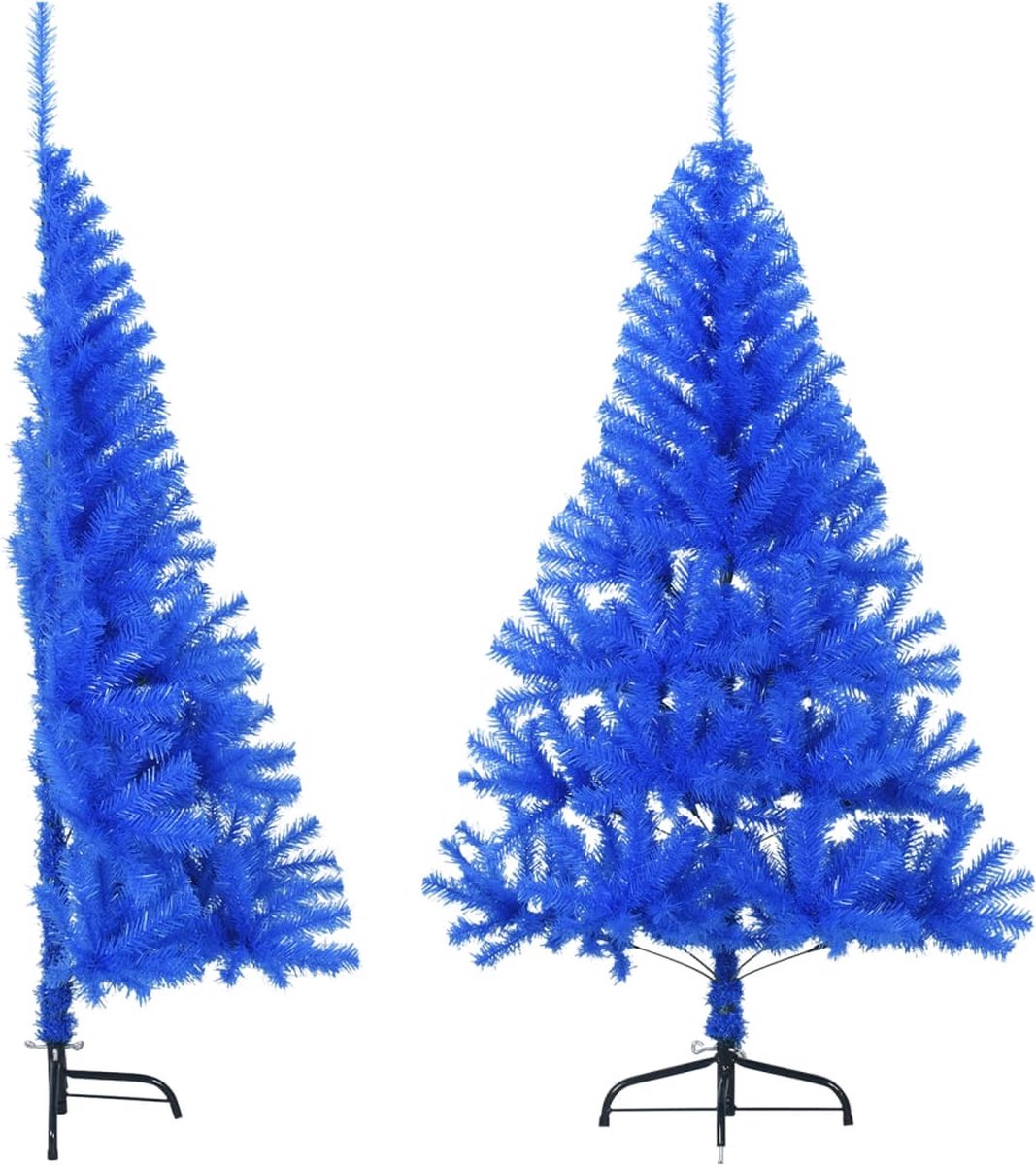 The Living Store Kunstkerstboom Half 120 cm PVC Blauw