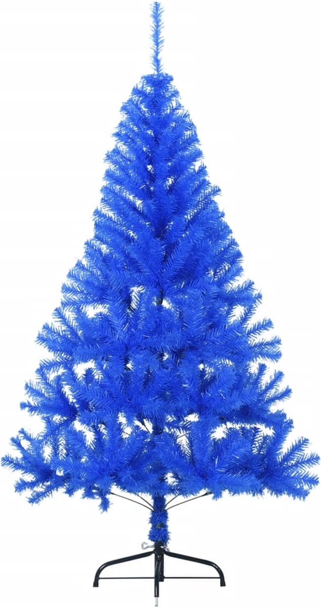 The Living Store Kunstkerstboom Half 120 cm PVC Blauw