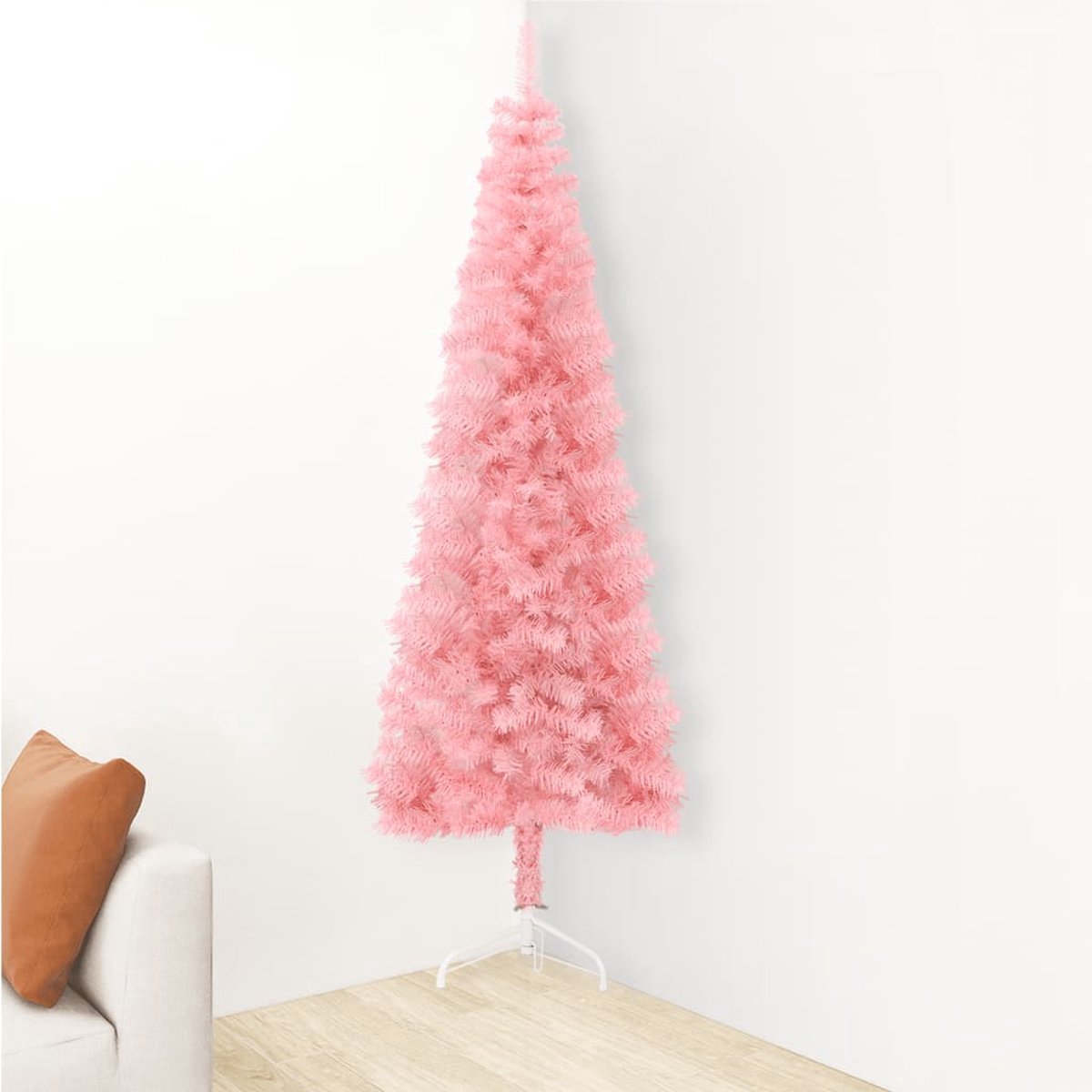 The Living Store Kunstkerstboom half 120 cm roze