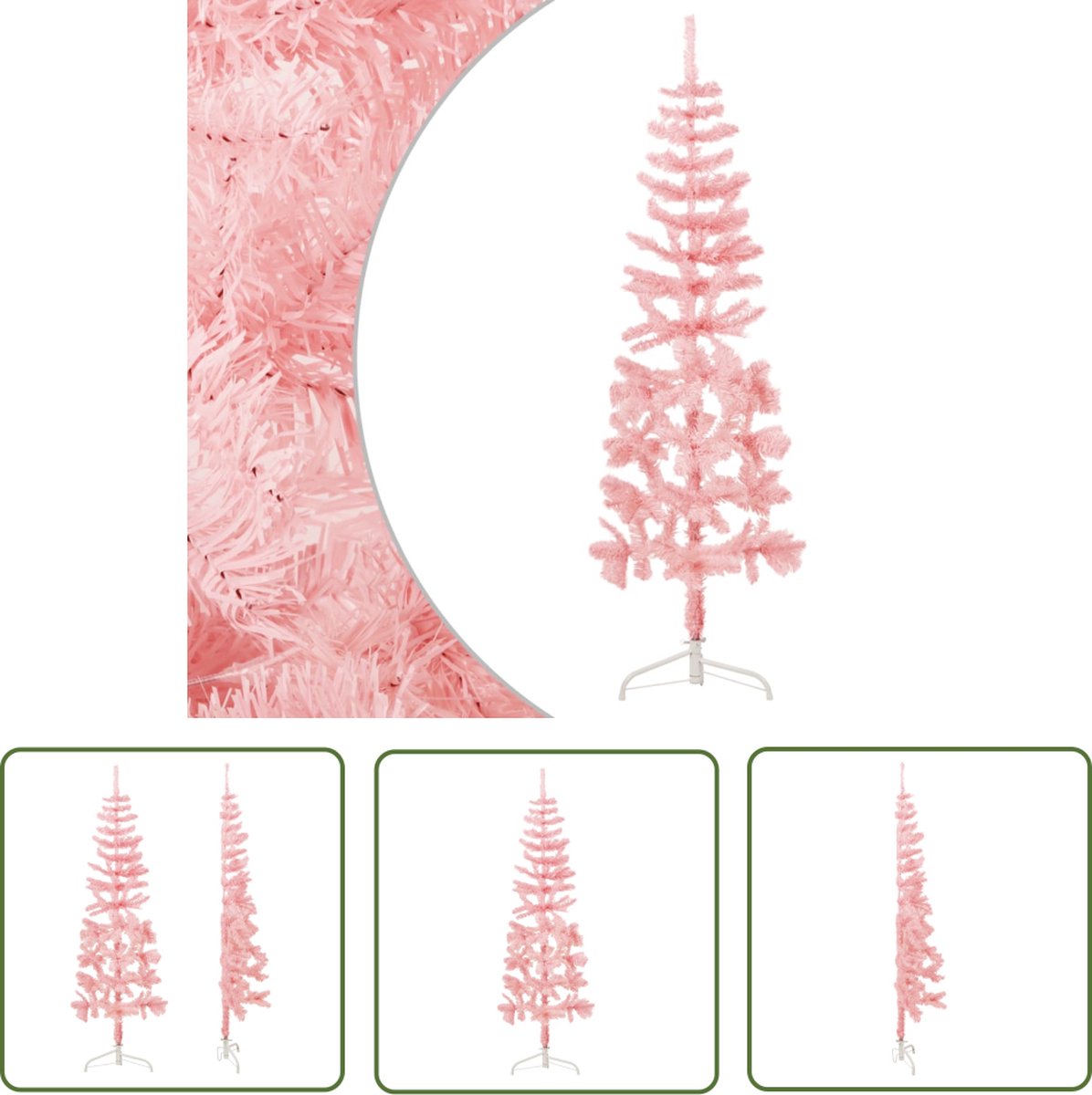The Living Store Kunstkerstboom half 120 cm roze