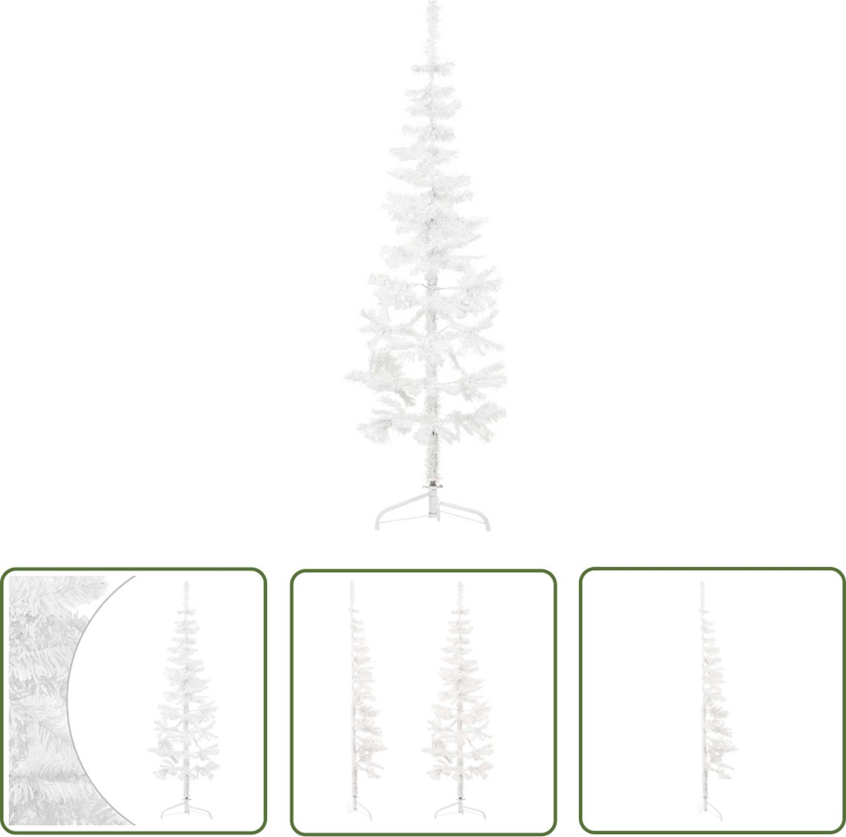 The Living Store Kunstkerstboom Half 120 cm Wit Smal