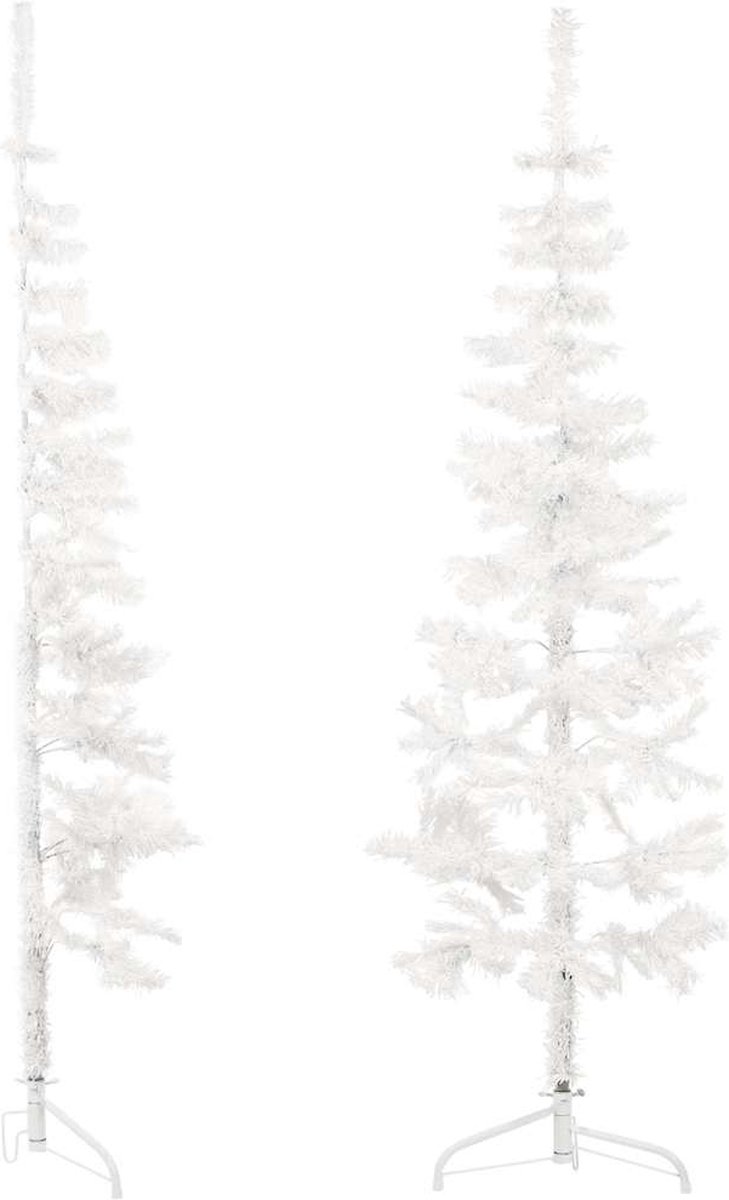 The Living Store Kunstkerstboom Half 120 cm Wit Smal