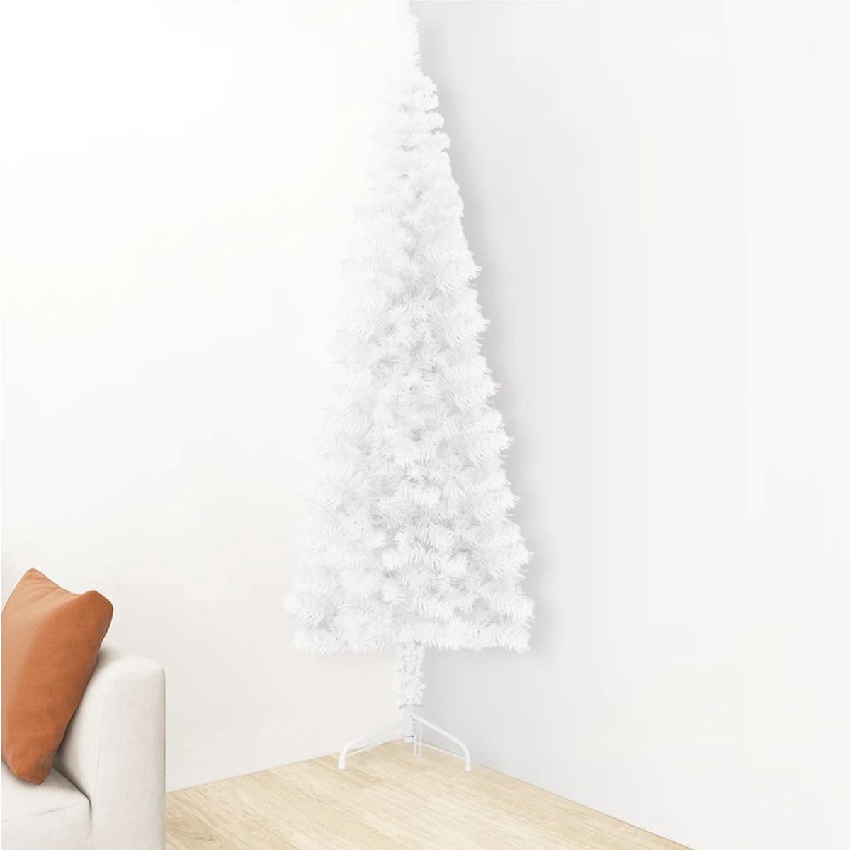 The Living Store Kunstkerstboom Half 120 cm Wit Smal