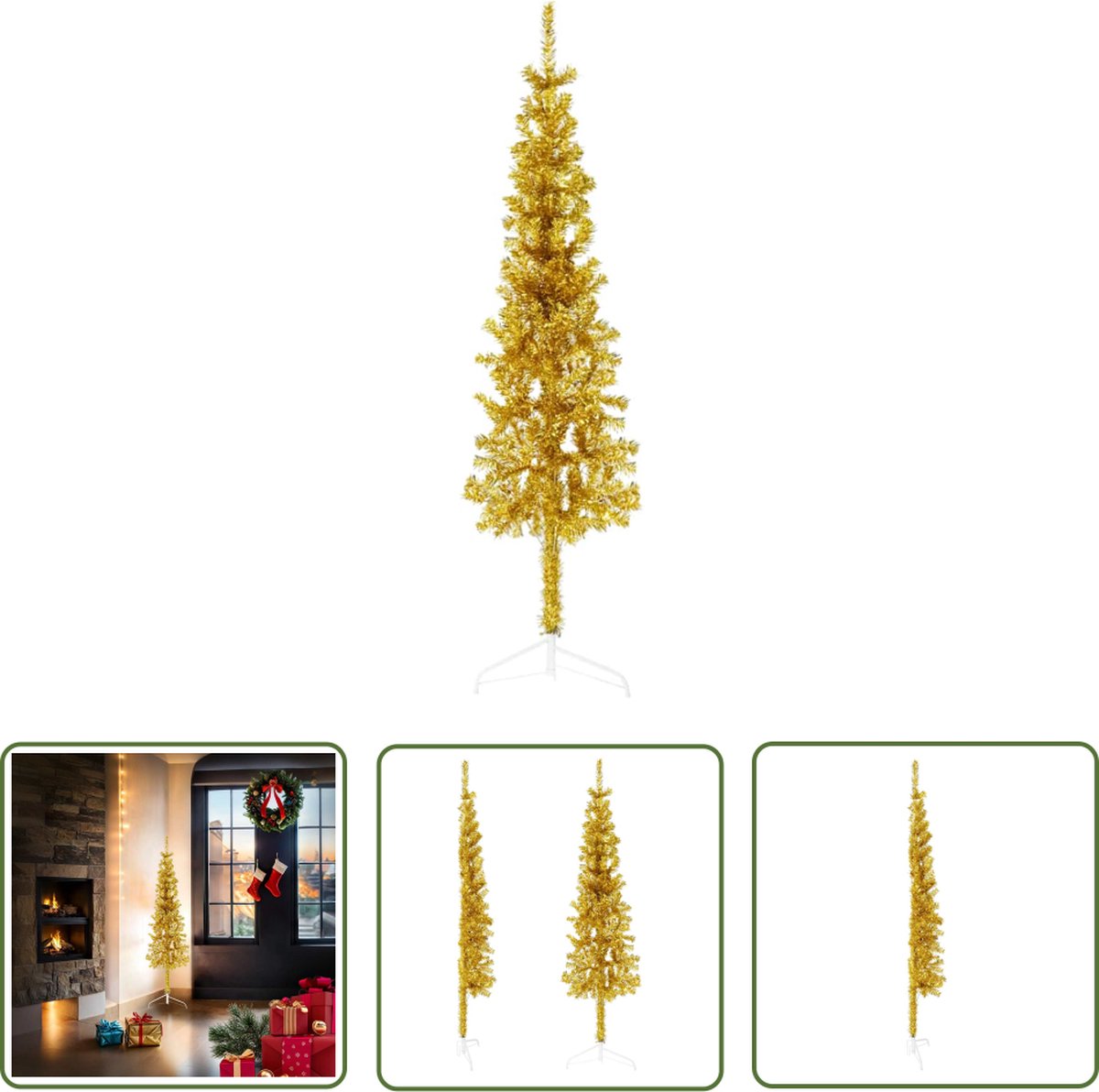 The Living Store Kunstkerstboom Half 150 cm Goud