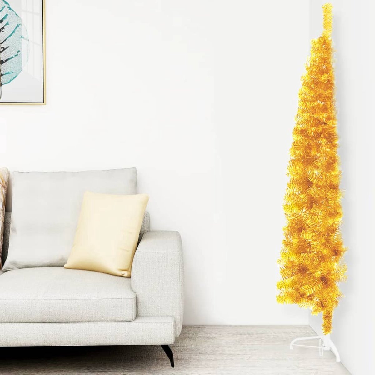 The Living Store Kunstkerstboom half 180 cm goudkleurig slim